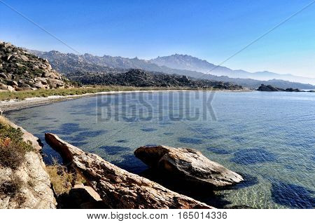 The view of Bafa Lake from the shore