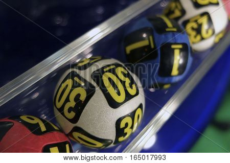 Lottery Balls During Extraction