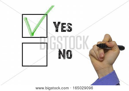 Yes No Tickbox With Green Red Tick