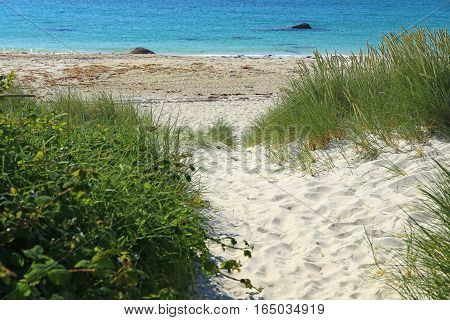 Beach in summer at Brignogan-Plages, Brittany, France