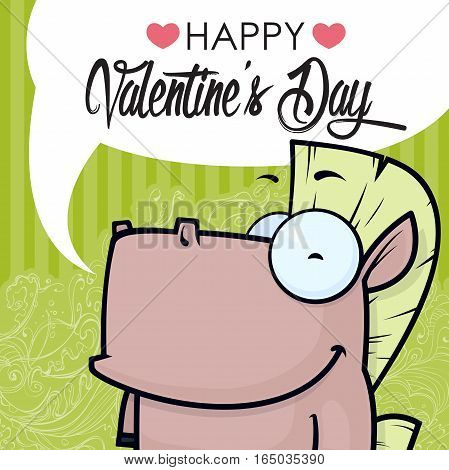 Valentines day greeting card set with funny animal character.