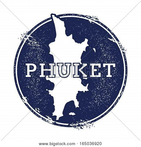 Phuket Vector Map. Grunge Rubber Stamp With The Name And Map Of Island, Vector Illustration. Can Be