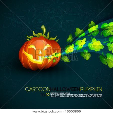 Vicces Halloween tök elterjedésével Leafs | EPS10 Kompatibilitás szükséges | Objektumok elszakadt a laikus