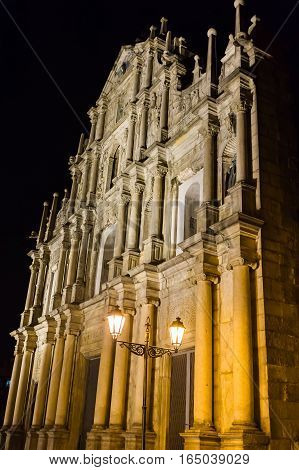 The Ruins of St. Paul's in Macao Night time