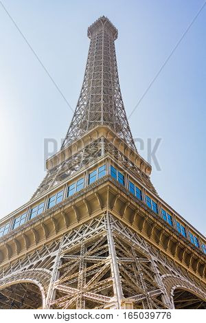 Macao China - December 9 2016: Eiffel Tower Parisian in Macao China Parisian is a Casino Hotel and Convention Center in Paris theme