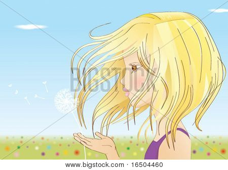 ragazza in campo.