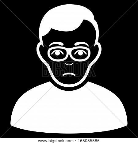 Downer vector icon. Flat white symbol. Pictogram is isolated on a black background. Designed for web and software interfaces.