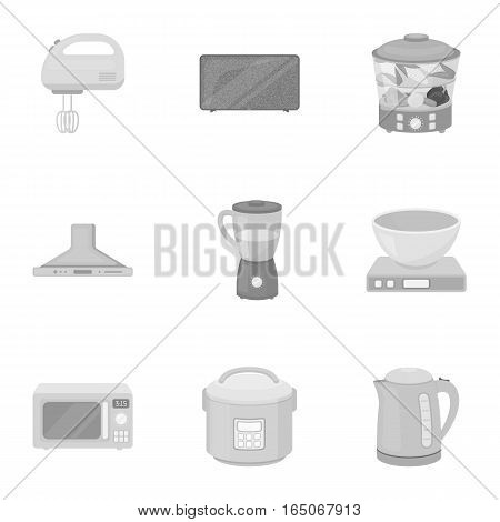 Household appliances set icons in monochrome style. Big collection of household appliances vector symbol stock