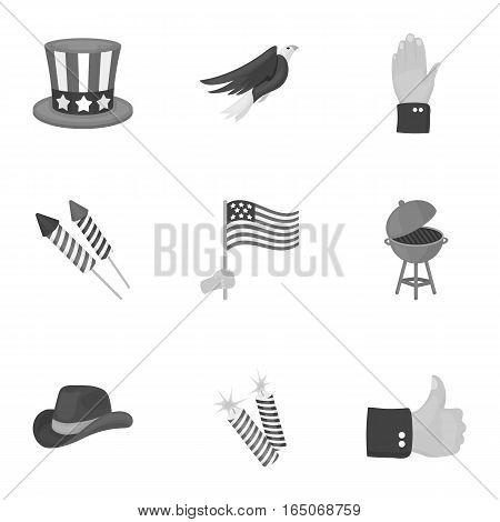 Patriot Day set icons in monochrome style. Big collection of Patriot Day vector symbol stock