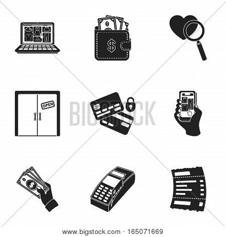 E-commerce set icons in black style. Big collection of e-commerce vector symbol stock
