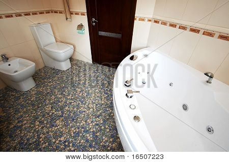 Modern and beautiful bathroom in new hotel