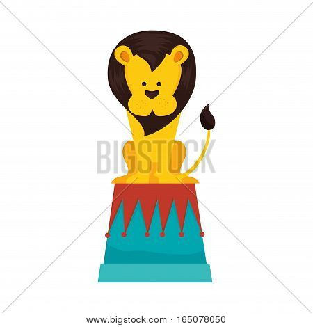 funny lion circus icon vector illustration design