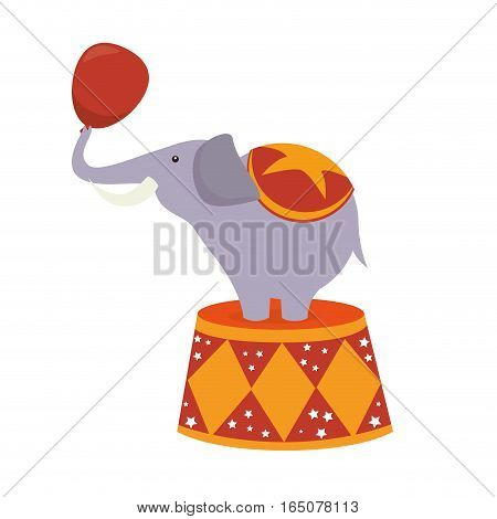 funny elephant circus icon vector illustration design