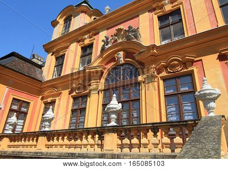 LUDWIGSBURG, GERMANY - MAY 25, 2011:Favourite Palace on May 25, 2011 in Ludwigsburg, Germany. It is a landmark baroque palace in Germany.