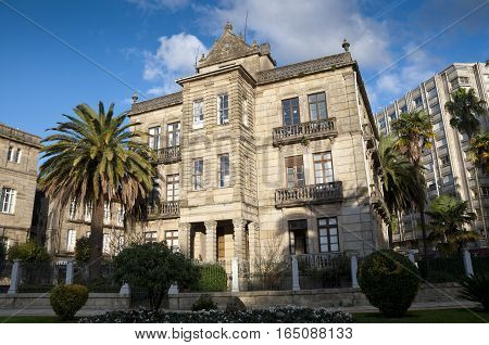 Villa Pilar ,Pontevedra , Galicia, Spain. This small palace was built in XIX century and is located next to the Vicenti Gardens
