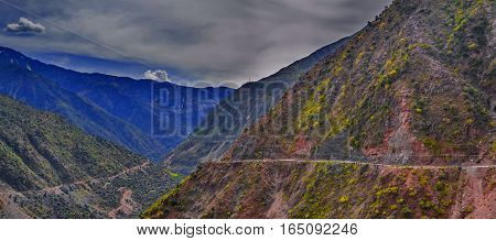 view to karakoram highway and valley, Karakoram, Pakistan