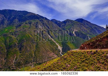 view to karakoram highway and valley, Karakoram, Pakistan