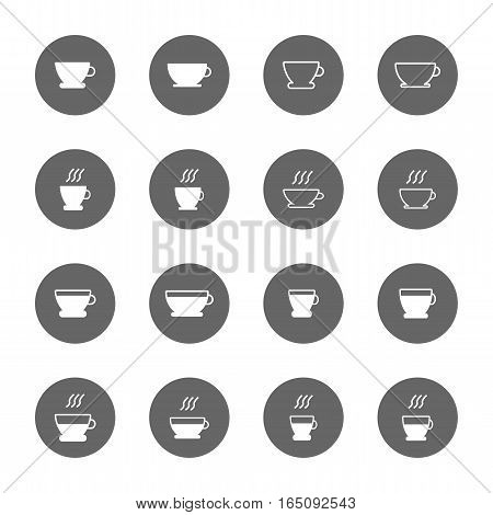 coffee and tea cup icons set,vector Illustration EPS10