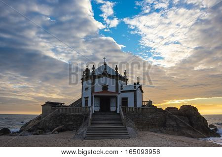 Capela do Senhor da Pedra on sunset Porto Portugal
