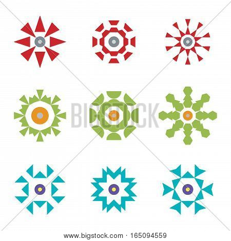 abstract red green blue design icon logos set,vector Illustration EPS10