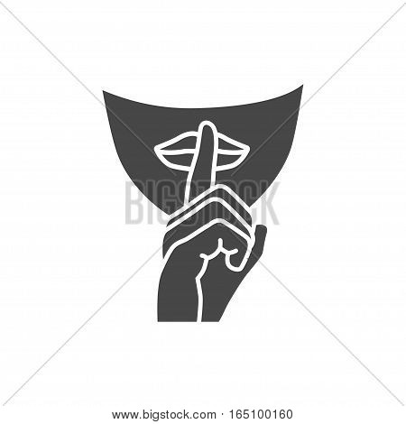 Please be quiet and do not tell to much, vector graphic logo