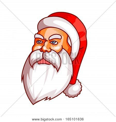 Santa claus emotions. Grudge, unhappiness, resentment. Part of christmas set. Ready for print EPS10
