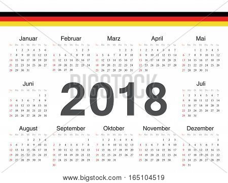 Vector German Circle Calendar 2018