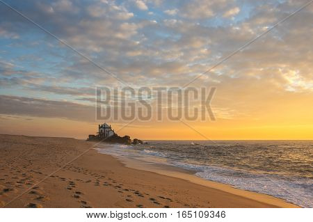 Capela do Senhor da Pedra on sunset Porto Portugal