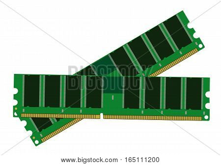 The computer memory on white background. Flat vector isolated illustration