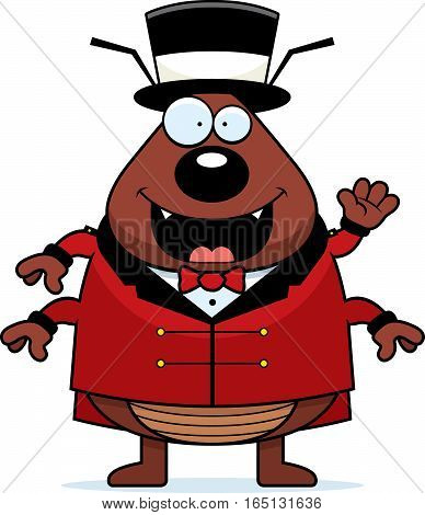 Cartoon Flea Circus Waving
