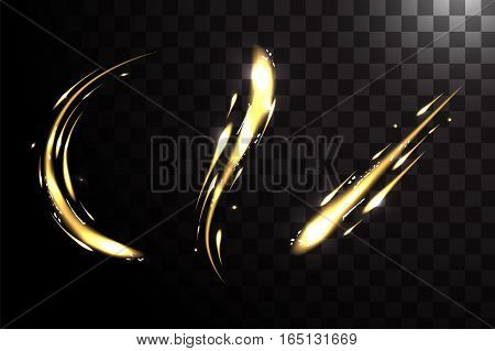 Vector Bright Neon Lines Set.
