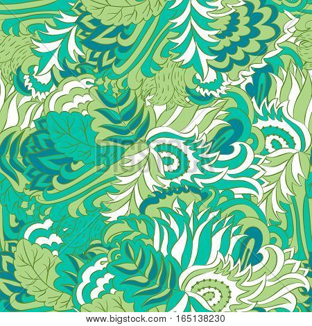 Hand painted watercolor vector flowerseamless pattern background
