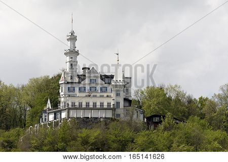 LUCERNE SWITZERLAND - MAY 04 2016: Gutsch castle that houses hotel and restaurant with its unique architecture and its location makes it one of the tourist attractions.