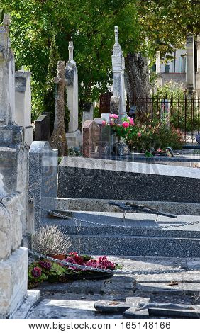 Loix France - september 26 2016 : the cemetery