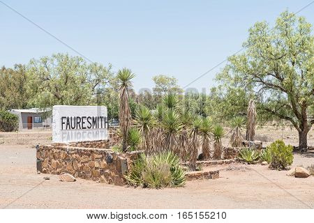 The entrance to Fauresmith a small town in the Free State Province of South Africa