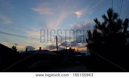wonderful winter sky and a beautiful sunset