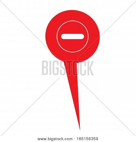 Isolated web pin with a remove button, Vector illustration
