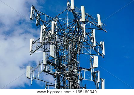 Cell Phone Tower Communication Repeater Array at a Low Angle