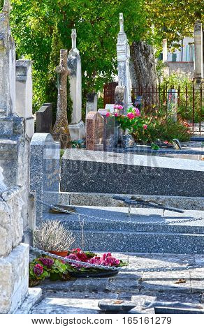 Loix France - september 26 2016 : the cemetery