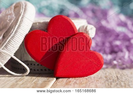 Background or greeting card for the Valentine's Day. Bright colors.