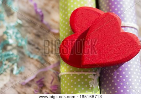 Background or greeting card for Valentine's Day. Blurred background.