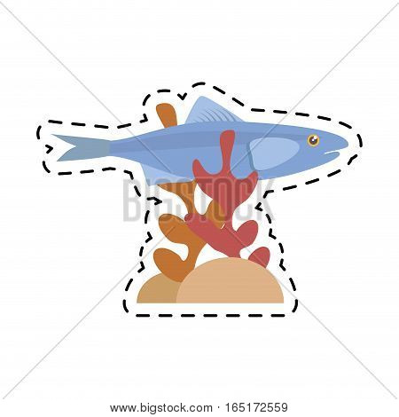 sardine sea food sealife coral vector illustration eps 10