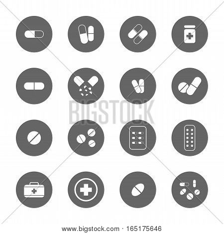 drug icons set,vector graphic design Illustration EPS10