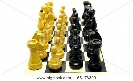 chess confrontation on a light background on a white background