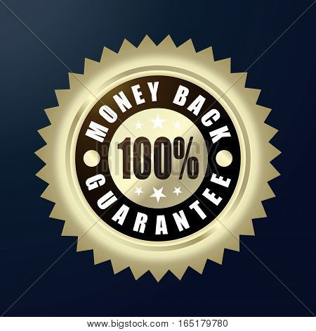 money back 100% guarantee gold badge vector themplate