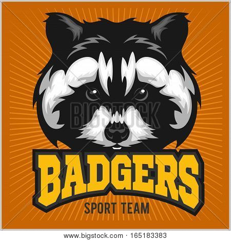 Badger Head - Sport team Logo - vector illustration