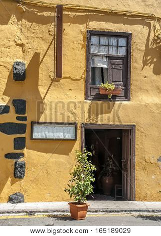 Island Spain Canary Islands Tenerife . The town of Icod de las Vinos residential house with 