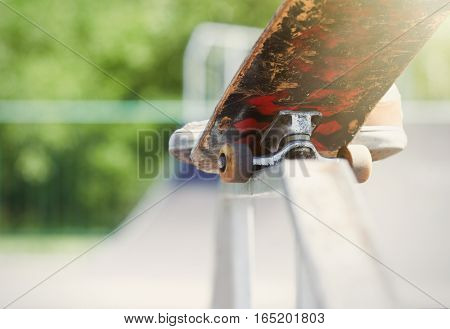 Skater Doing Nosegrind On Fun-box In Skatepark