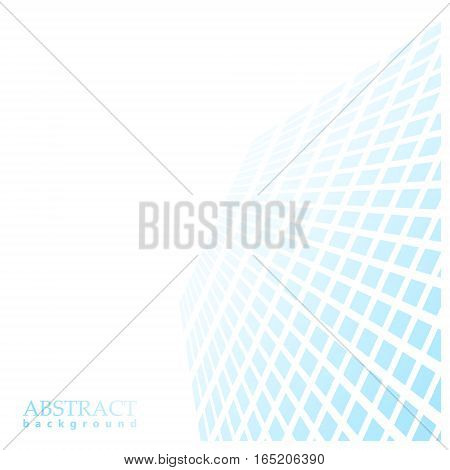 Abstract concept background. Blue squares stretching into the distance perspective.