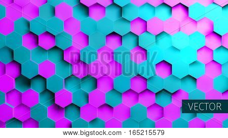 Hexagonal vector background. Toxic backdrop. Technology impression. Minimal pattern. For web